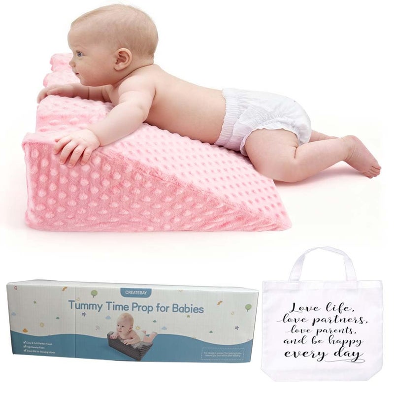 CreateBay Store Nursing Reflux Prop for Infant,Baby Colic & Gas Relief,Memory Foam Nursery Support with Reusable Bag & Colorbox,Baby Tummy Time Prop for Neck and Shoulder Strength Growth, Baby Product Gift - Image 1